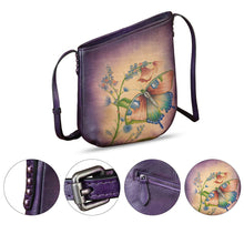 Load image into Gallery viewer, Genuine Leather Crossbody Bag for Women Hand Painted Leather Handmade Crossbody Satchel Purse Handbag