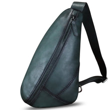 Load image into Gallery viewer, Genuine Leather Silng Bag for Women and Men Vintage Leather Sling Backpack Shoulder Crossbody Bag Chest Purses