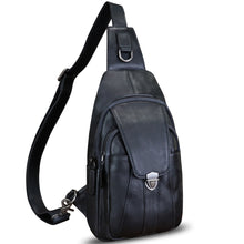 Load image into Gallery viewer, Genuine Leather Sling Bag for Women and Man Handmade Retro Hiking Crossbody Backpack Purse Chest Shoulder Daypack