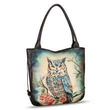 Load image into Gallery viewer, Genuine Leather Shoulder Bag for Women Hand Painted Leather Handbag Handmade Purse Work Tote Bag Casual Purse