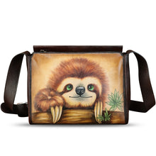 Load image into Gallery viewer, Genuine Leather Crossbody Bag for Women Hand Painted Leather Handmade Crossbody Satchel Handbag Hand Drawn Purse