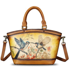 Load image into Gallery viewer, Genuine Leather Handbag Purse for Women Hand Painted Shoulder Handbag Handmade Purse Crossbody Work Tote Casual Bag
