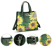 Load image into Gallery viewer, Genuine Leather Handbag Satchel for Women Hand Painted Leather Handmade Work Tote Bag Casual Shoulder Purse