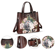 Load image into Gallery viewer, Genuine Leather Handbag Satchel for Women Hand Painted Leather Handmade Work Tote Bag Casual Shoulder Purse