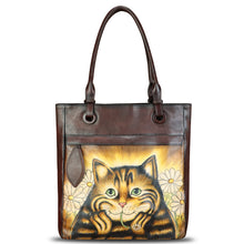 Load image into Gallery viewer, Genuine Leather Shoulder Bag for Women Hand Painted Leather Handbag Handmade Work Tote Bag Casual Hand Purse
