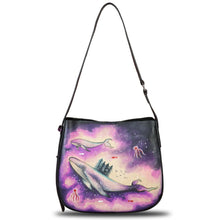 Load image into Gallery viewer, Genuine Leather Shoulder Bag for Women Hand Painted Handbag Handmade Purse Crossbody Sling Purse Casual Daypack