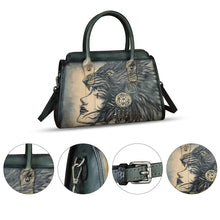 Load image into Gallery viewer, Genuine Leather Satchel for Women Hand Painted Handbag Purse Top Handle Bags Handmade Purse Crossbody Tote Bag