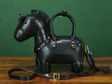 Load image into Gallery viewer, Genuine Leather Purses and Handbags for Women Unique Handmade Horse Shape Crossbody Shoulder Bag Vintage Satchel