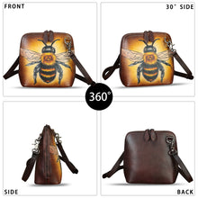 Load image into Gallery viewer, Genuine Leather Crossbody Bag for Women Hand Painted Leather Handmade Crossbody Satchel Purse Pouch