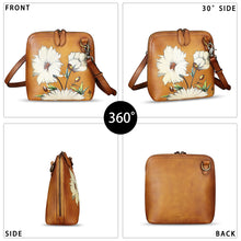 Load image into Gallery viewer, Genuine Leather Crossbody Bag for Women Hand Painted Leather Handmade Crossbody Satchel Purse Pouch