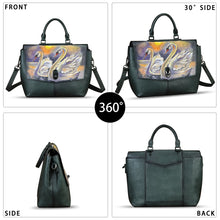 Load image into Gallery viewer, Genuine Leather Satchel for Women Hand Painted Handbag Top Handle Bags Handmade Purse Crossbody Tote Bag Purse