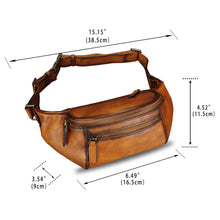 Load image into Gallery viewer, Genuine Leather Fanny Pack for Women and Men Vintage Real Leather Waist Bag Hip Bum Crossbody Sling Bag