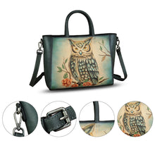 Load image into Gallery viewer, Genuine Leather Handbag Satchel for Women Hand Painted Pattern Leather Handmade Work Tote Bag Casual Shoulder Purse