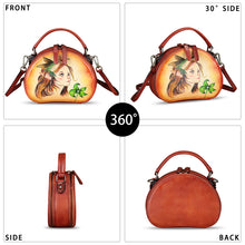 Load image into Gallery viewer, Genuine Leather Crossbody Bag for Women Hand Painted Leather Handmade Small Satchel Handbag Crossbody Purse