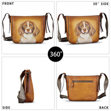 Load image into Gallery viewer, Genuine Leather Crossbody Bag for Women Hand Painted Leather Handmade Crossbody Satchel Purse Hand Drawn Handbag