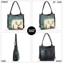 Load image into Gallery viewer, Genuine Leather Shoulder Bag for Women Hand Painted Leather Handbag Handmade Purse Work Tote Bag Casual Purse