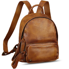 Load image into Gallery viewer, Genuine Leather Backpack for Women Vintage Soft Real Leather Knapsack Purse Fashion Satchel Rucksack Daypack Bag