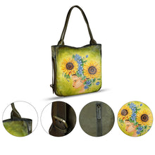 Load image into Gallery viewer, Genuine Leather Shoulder Bag for Women Hand Painted Leather Handbag Handmade Purse Work Tote Bag Casual Purse