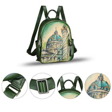 Load image into Gallery viewer, Genuine Leather Backpack for Women Hand Painted Knapsack Purse Handmade Rucksack Casual Daypack