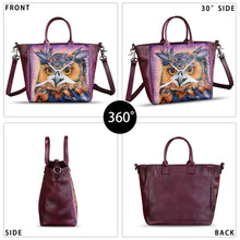 Load image into Gallery viewer, Hand painted Genuine Leather Purse and Handbag for Women Tote Bag Shoulder Bag