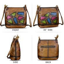 Load image into Gallery viewer, Genuine Leather Crossbody Purses for Women Satchel Purses Vintage Handmade Shoulder Bag Cowhide Handbags