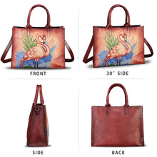 Load image into Gallery viewer, Genuine Leather Handbag for Women Hand Painted Leather Top Handle Bag Handmade Crossbody Purse Work Tote