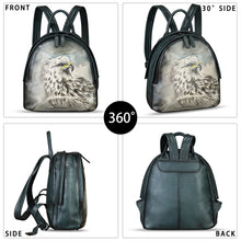 Load image into Gallery viewer, Genuine Leather Backpack for Women Hand Painted Purse Retro Leather Handmade College Knapsack Rucksack Casual Daypack