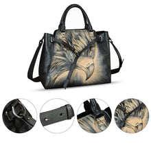 Load image into Gallery viewer, Genuine Leather Handbag Satchel for Women Hand Painted Handmade Crossbody Work Tote Bag Casual Shoulder Purses