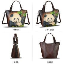 Load image into Gallery viewer, Genuine Leather Handbag Satchel for Women Hand Painted Leather Handmade Work Tote Casual Shoulder Purse Bag