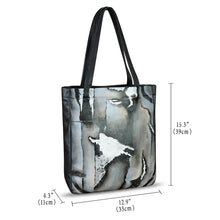 Load image into Gallery viewer, Genuine Leather Shoulder Bag for Women Hand Painted Leather Handbag Handmade Work Tote Bag Casual Shoulder Purse