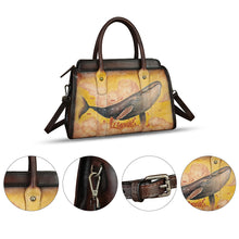 Load image into Gallery viewer, Genuine Leather Satchel for Women Hand Painted Handbag Purse Top Handle Bags Handmade Purse Crossbody Tote Bag