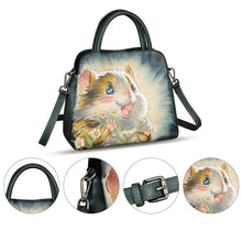 Load image into Gallery viewer, Genuine Leather Handbag for Women Hand Painted Leather Top Handle Satchel Handmade Crossbody Purse