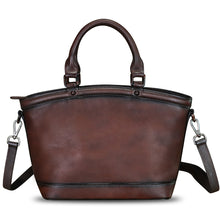Load image into Gallery viewer, Genuine Leather Handbags for Women Satchel Top Handle Bags Handmade Vintage Crossbody Handbags Retro Tote Purse