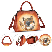 Load image into Gallery viewer, Genuine Leather Handbag for Women Hand Painted Leather Top Handle Satchel Handmade Crossbody Purse