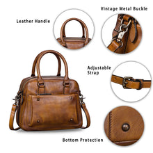 Load image into Gallery viewer, Genuine Leather Satchels for Women Top Handle Bags Handmade Vintage Crossbody Bag Purses Shoulder Bag
