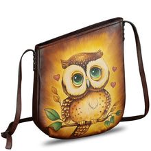 Load image into Gallery viewer, Genuine Leather Crossbody Bag for Women Hand Painted Leather Handmade Crossbody Satchel Purse Handbag