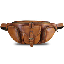 Load image into Gallery viewer, Genuine Leather Fanny Pack for Men and Women Real Leather Sling Bag Crossbody Bag Fashion Waist Bag Chest Purse