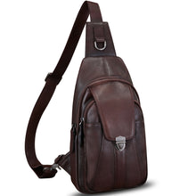 Load image into Gallery viewer, Genuine Leather Sling Bag for Women and Man Handmade Retro Hiking Crossbody Backpack Purse Chest Shoulder Daypack