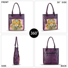 Load image into Gallery viewer, Genuine Leather Shoulder Bag for Women Hand Painted Leather Handbag Handmade Work Tote Bag Casual Hand Purse