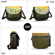 Load image into Gallery viewer, Genuine Leather Crossbody Bag for Women Hand Painted Pattern Handmade Crossbody Satchel Handbag Hand Drawn Purse