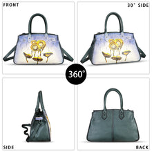 Load image into Gallery viewer, Genuine Leather Satchel for Women Hand Painted Leather Handbag Top Handle Bags Handmade Crossbody Purse Work Tote