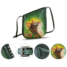 Load image into Gallery viewer, Genuine Leather Crossbody Bag for Women Hand Painted Leather Handmade Crossbody Satchel Purse Handbag