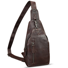 Load image into Gallery viewer, Genuine Leather Sling Bag for Women and Men Vintage Handmade Leather Sling Backpack Fashion Crossbody Bag Chest Purse