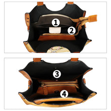 Load image into Gallery viewer, Genuine Leather Tote Bag for Women Hand Painted Leather Shoulder Handbag Handmade Purse Crossbody Work Tote Casual Purse