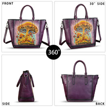 Load image into Gallery viewer, Genuine Leather Handbag for Women Hand Painted Leather Top Handle Satchel Handmade Crossbody Purse Tote Bag