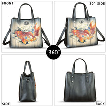 Load image into Gallery viewer, Genuine Leather Handbag Satchel for Women Hand Painted Leather Handmade Work Tote Bag Casual Shoulder Purse