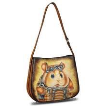 Load image into Gallery viewer, Genuine Leather Shoulder Bag for Women Hand Painted Handbag Handmade Purse Crossbody Sling Purse Casual Daypack