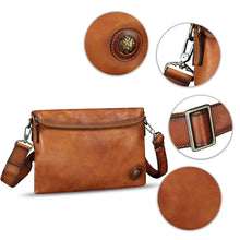 Load image into Gallery viewer, IVTG Genuine Leather Messenger Bag and Clutch Purse for Men and Women Leather Shoulder Bag Crossbody Satchel Purse with Strap