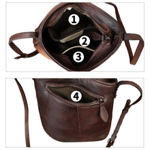 Load image into Gallery viewer, Genuine Leather Crossbody Bag for Women Hand Painted Leather Handmade Crossbody Satchel Purse Handbag