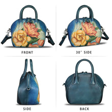 Load image into Gallery viewer, Genuine Leather Handbag for Women Purse Hand Painted Leather Top Handle Satchel Handmade Crossbody Pouch
